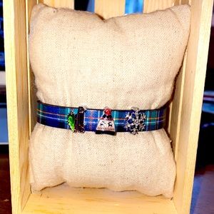 Plaid band with winter charms